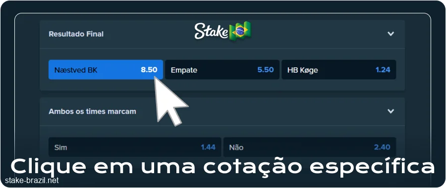 Selecione as odds da Stake BR